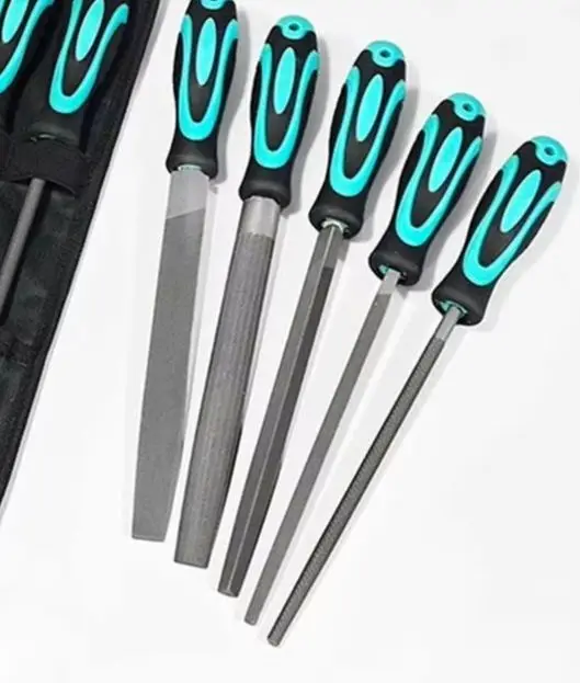

8 Inch Carbon Steel File Set 5PCS With Non Slip Handle For Metal Wood Polishing Power Tools And Manual Tool Accessories