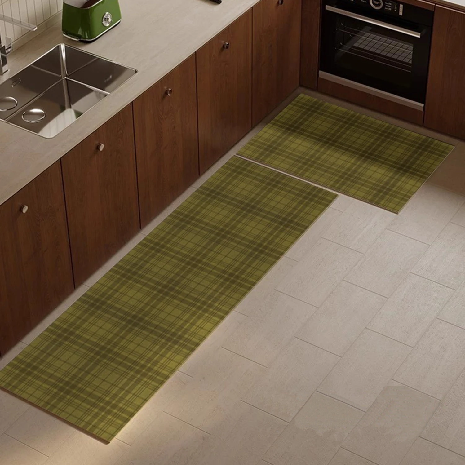 

Kitchen Carpet Retro Non-slip Kitchen Floor Mat Checkerboard Plaid Long Strip Runner Kitchen Rugs Home Decoration 카펫 שטיח למטבח