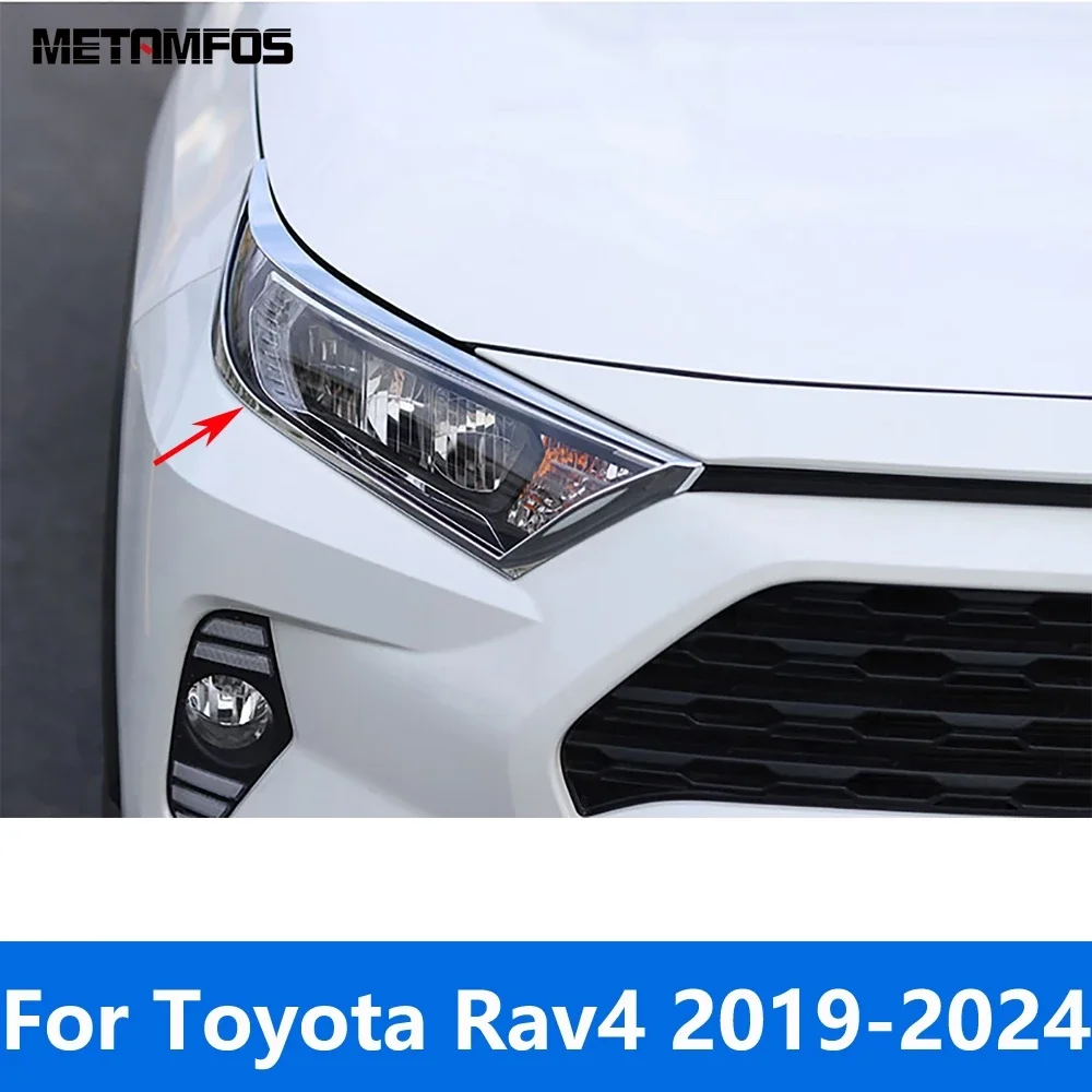 For Toyota Rav4 Rav 4 2019-2021 2022 2023 2024 Carbon Fiber Head Light Lamp Cover Trim Headlight Protection Frame Accessories