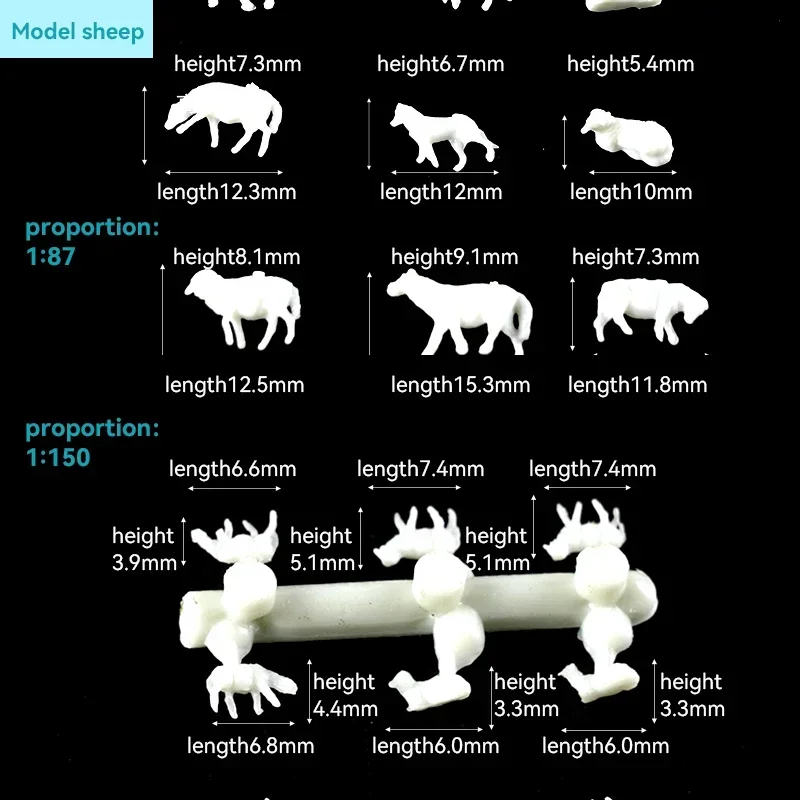 HO and N Scale Model Cows Miniature Farm Animal Model Cow For Model Railway Layout Different Different Postures