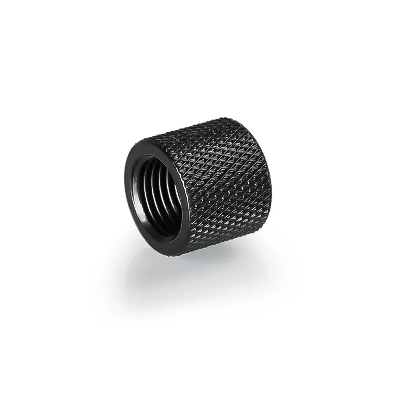 Accesorio extensor de refrigeración por agua para PC de 10mm, paso hembra a hembra G1/4 pulgadas, patrón de diamante negro/plateado, AU-DPJ-10