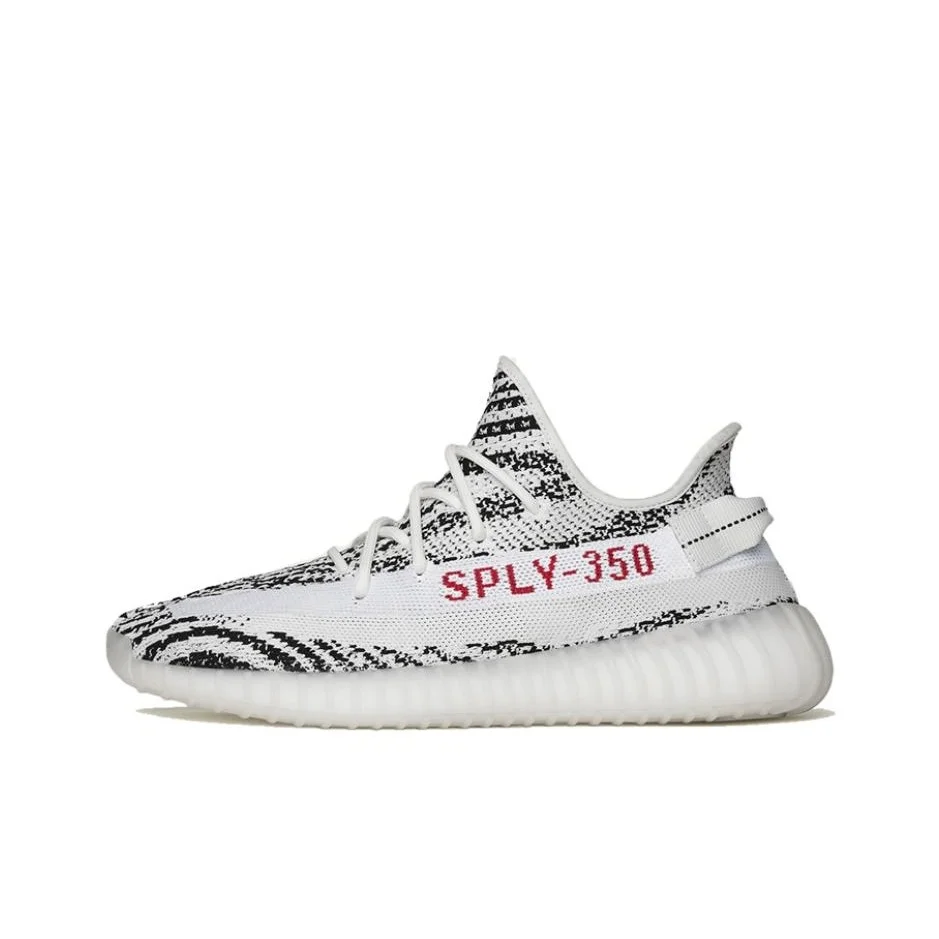Adidas Originals Yeezy Boost 350 V2, zapatos informales de tela blanca con diseño de cebra, unisex, negro, blanco, edición 2022, CP9654-2022