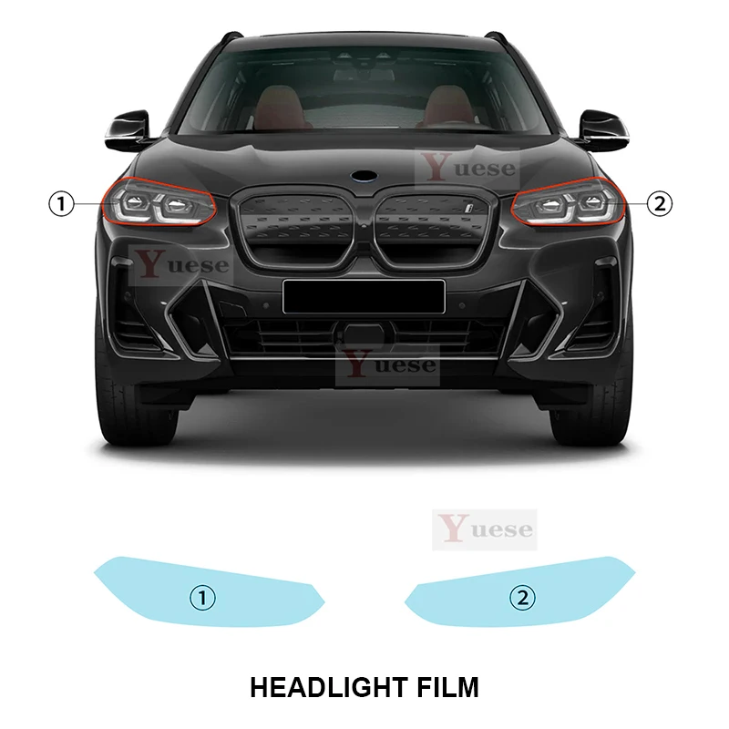 

For BMW IX3 M Sport 2022-2024 Car Protection Film Headlight Mirror Film TPU Clear Anti Scratch Sticker