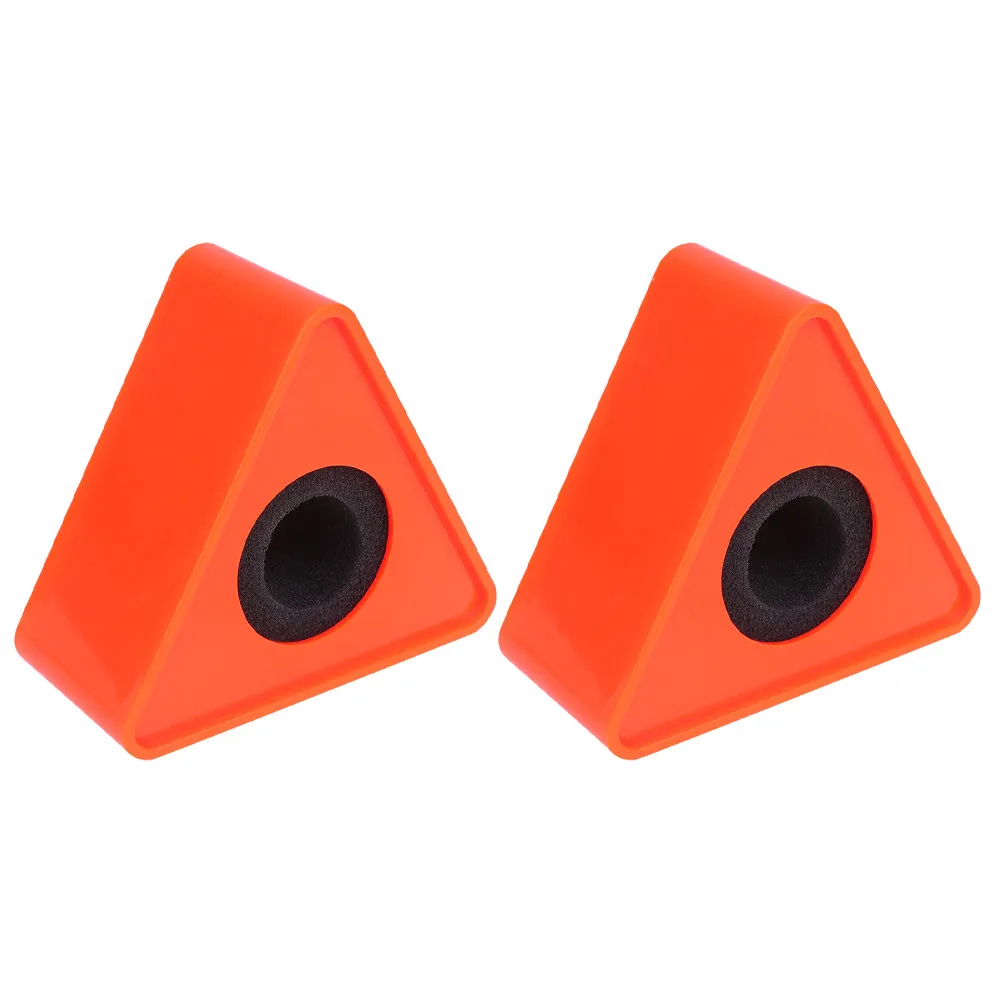 2Pcs Portable ABS Triangle Shaped Microphone Station Logo Flag for Professional Interview Mic Advertising Engraving PVC Sticker