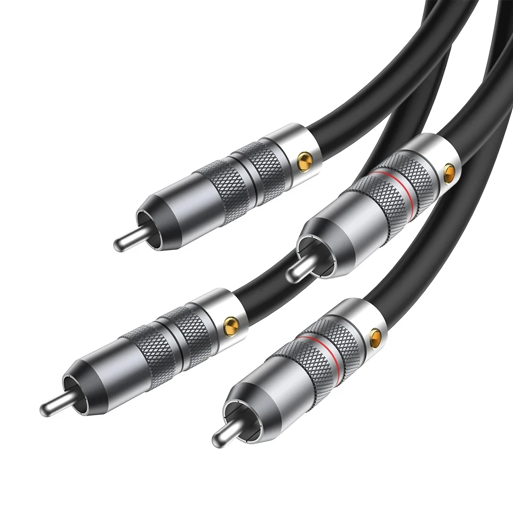 Viborg VA803 High-End Pure Solid Silver Premium Audio RCA Interconnect Cable Phono Stereo Analogue RCA Plug, HIFI