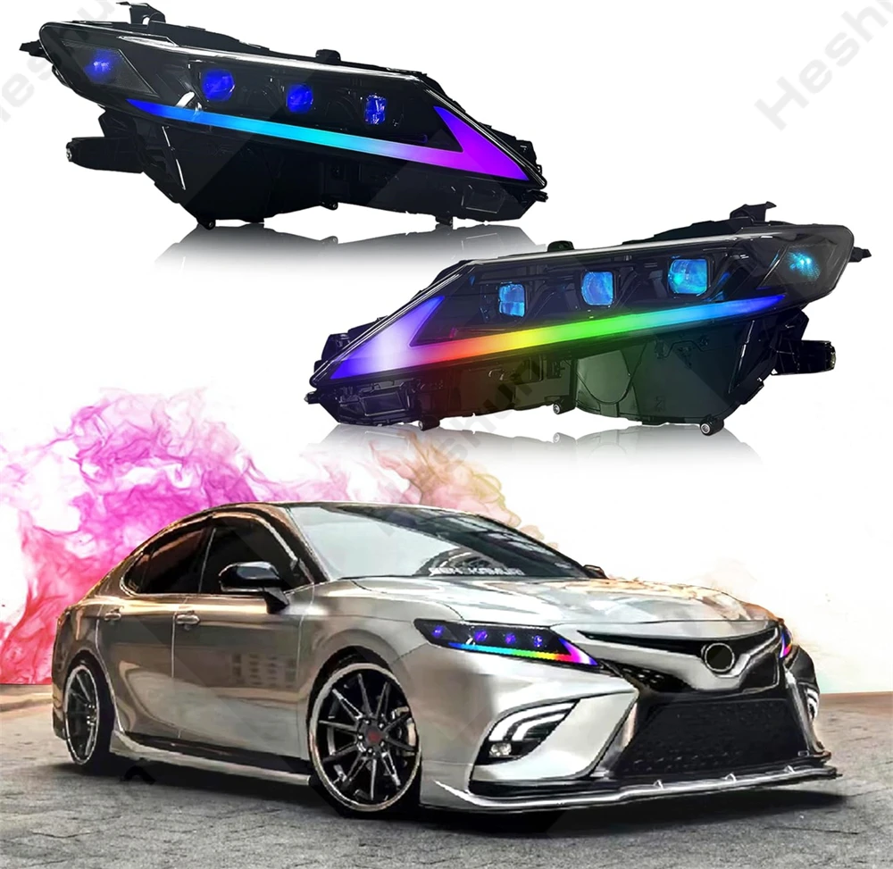 LED Headlights For Toyota Camry 2018-2023 Head light Assembly Demon Eye For Camry 8th Gen LE/SE/XLE/XSE/TRD Front Lamp Assembly