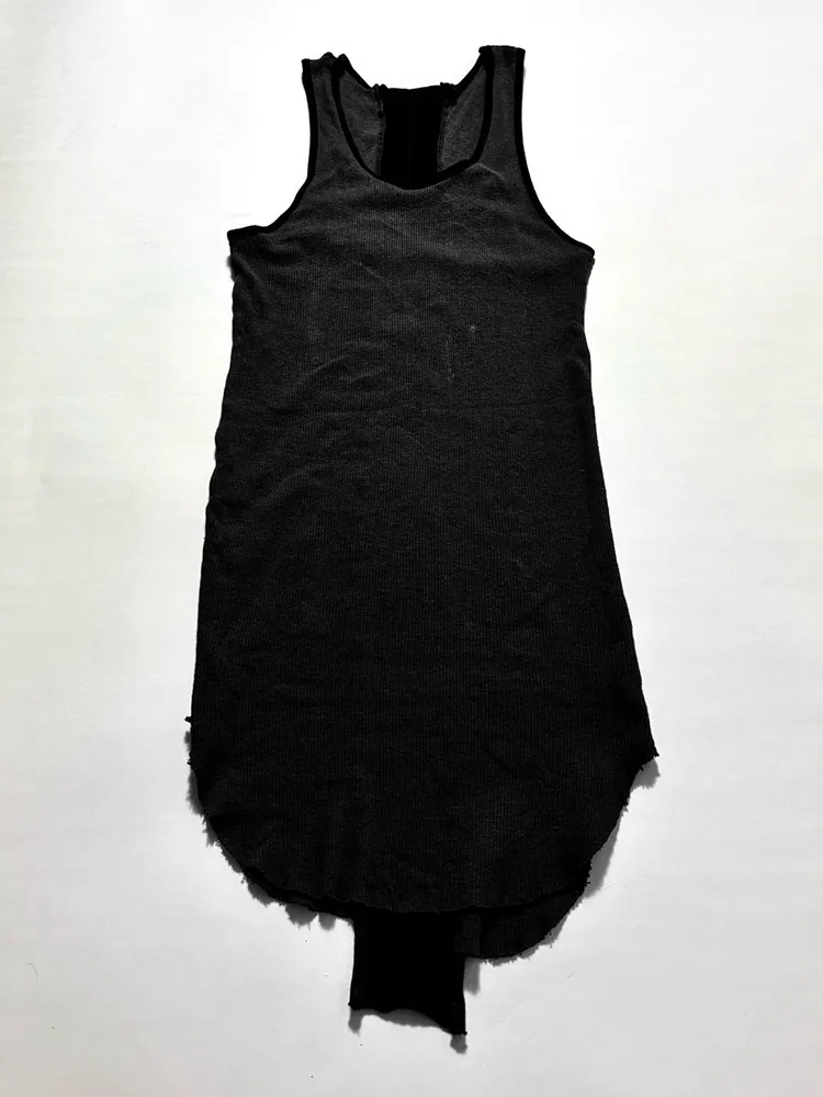 LGB Visual Department Antique Back Cross Splicing Slim Fit Sleeveless Vest
