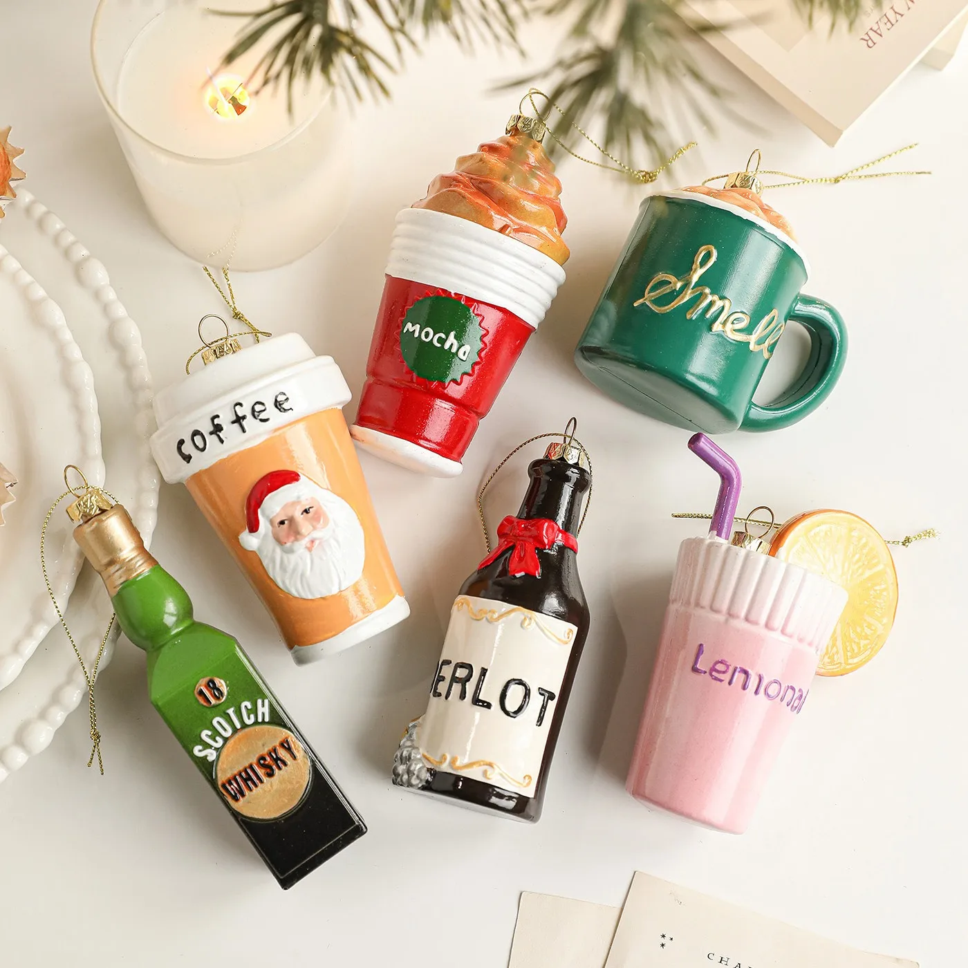 Tree Decoration High Quality Christmas Tree Ornament Coffee Bottle Pendant Cute Christmas Pendant For Christmas Tree Party Home