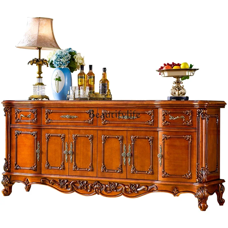 

yj9 European-style Marble Countertop Living Room Dining Side Cabinet High Bowl Storage Cabinet