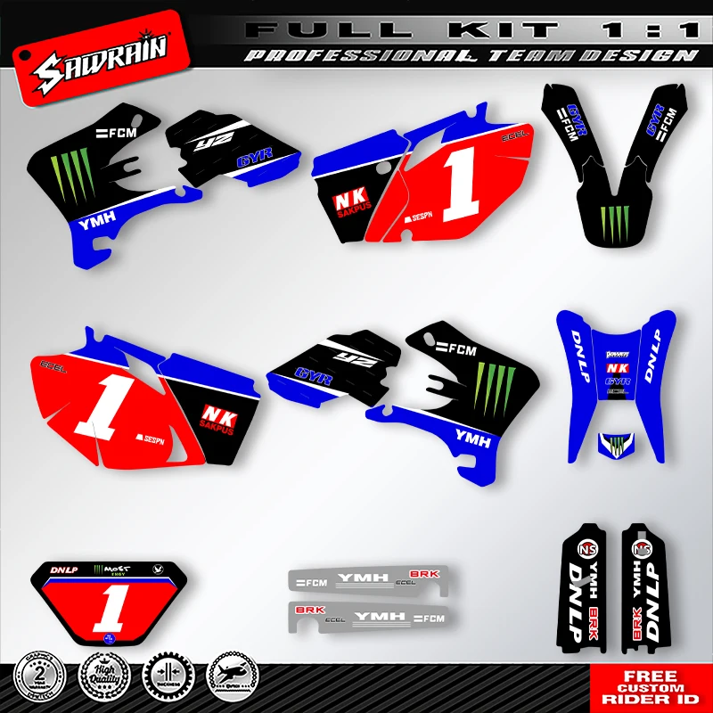 

Sawrain Motorcycle Sticker Custom Team Graphics Decals Kit For YAMAHA WRF250 450 2003 2004 2005 2006 002