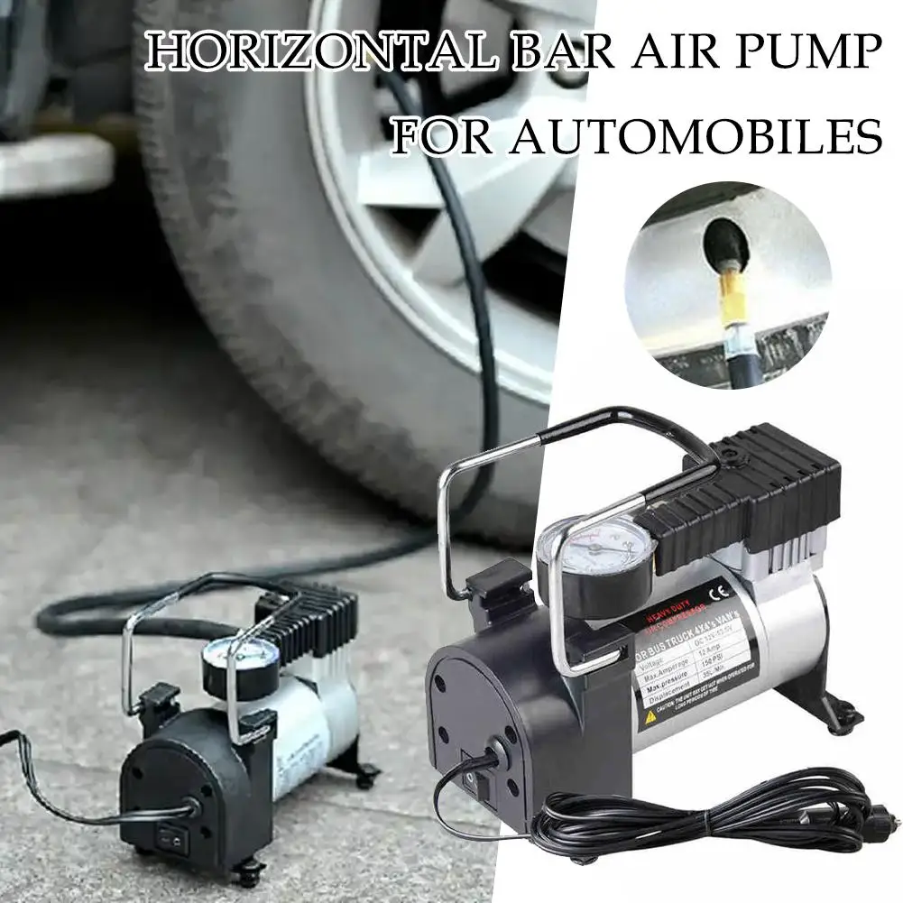 Compresor de Aire Portátil de 12V y 200 PSI para Autos, Camionetas 4x4, Motocicletas, Bomba Eléctrica de Metal para Inflar Neumáticos, 1 Unidad