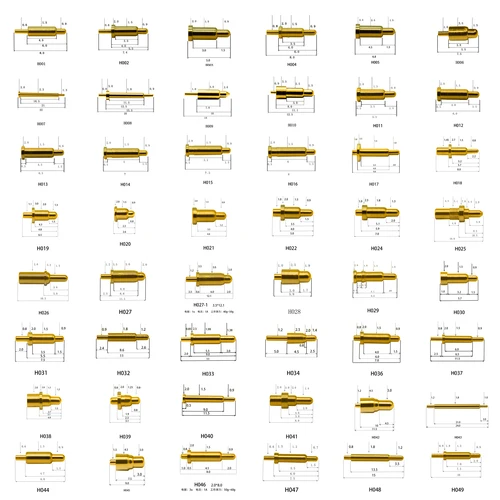 Imagen 2 del producto 5 uds conector Pin Pogo batería Pogopin contacto con resorte aguja SMD PCB 2 3 4 5 6 7 8 9 10 12 14 MM sonda de prueba H021 - H040