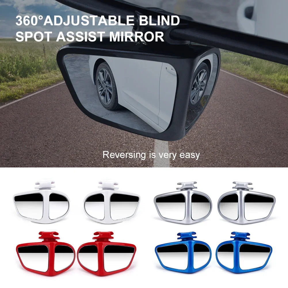 

2Pcs Car Blind Spot Mirror Dual Swivel Mirrors 360 Degree Wide Angle Front Rear View Auxiliary Mirror Driving