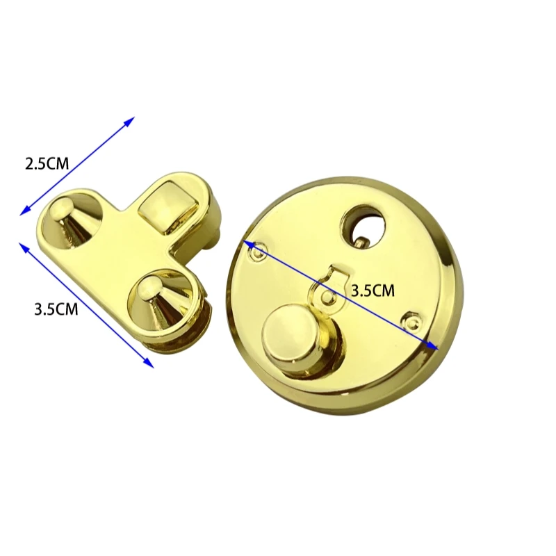 Turn Clasp Lock Zinc Alloy Bags Hardware DIY Bag Accessories Custom Light Gold Buckle for Handbags