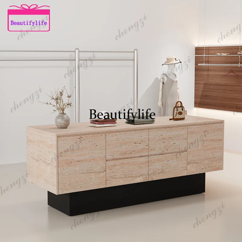 a55 Modern simple cave stone pattern Zhongdao platform, storage cabinet, commercial multi-functional display cabinet rack