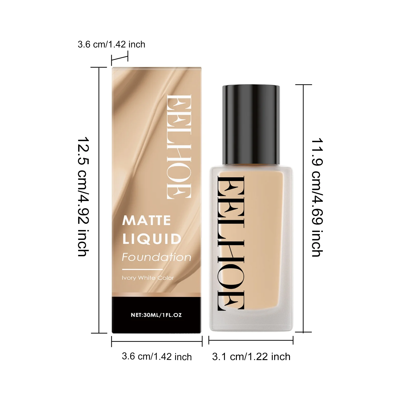 كريم أساس سائل عاجي أبيض غير لامع لا تشوبه شائبة يرطبًا وخفيفًا ويطبق على كريم الأساس السائل للمكياج بقاعدة كونسيلر البشرة