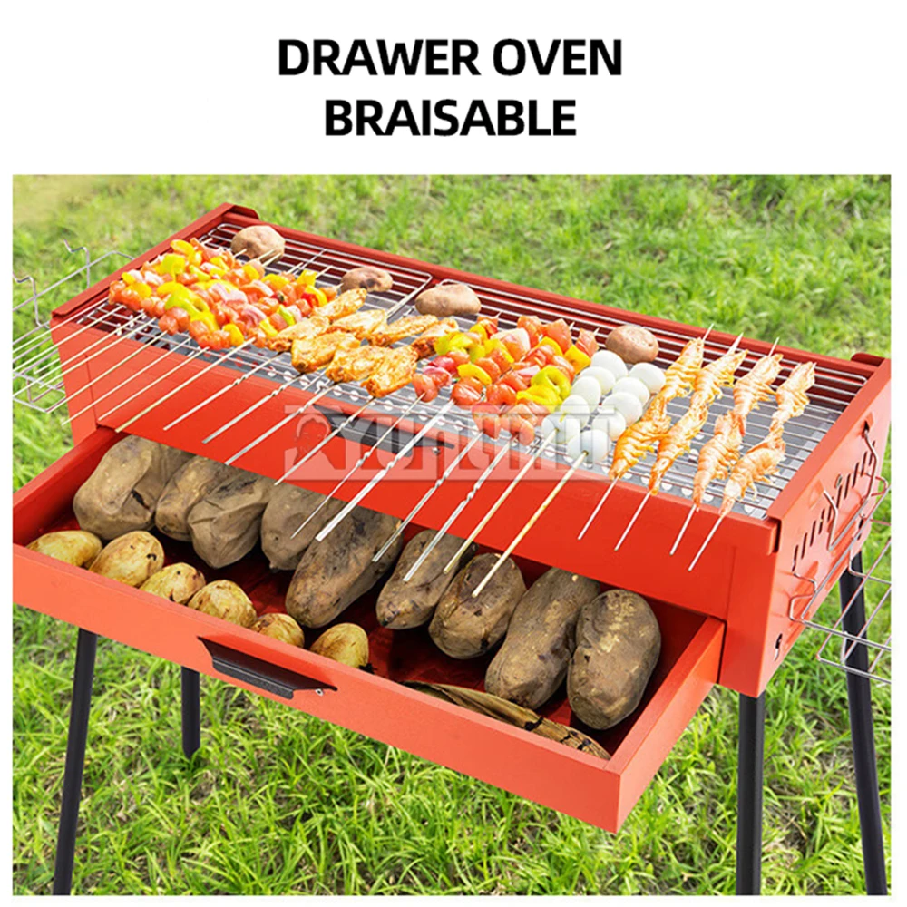 Household Barbecue Rack, Outdoor Folding Portable Barbecue Stove, Camping Tool Barbecue Stove