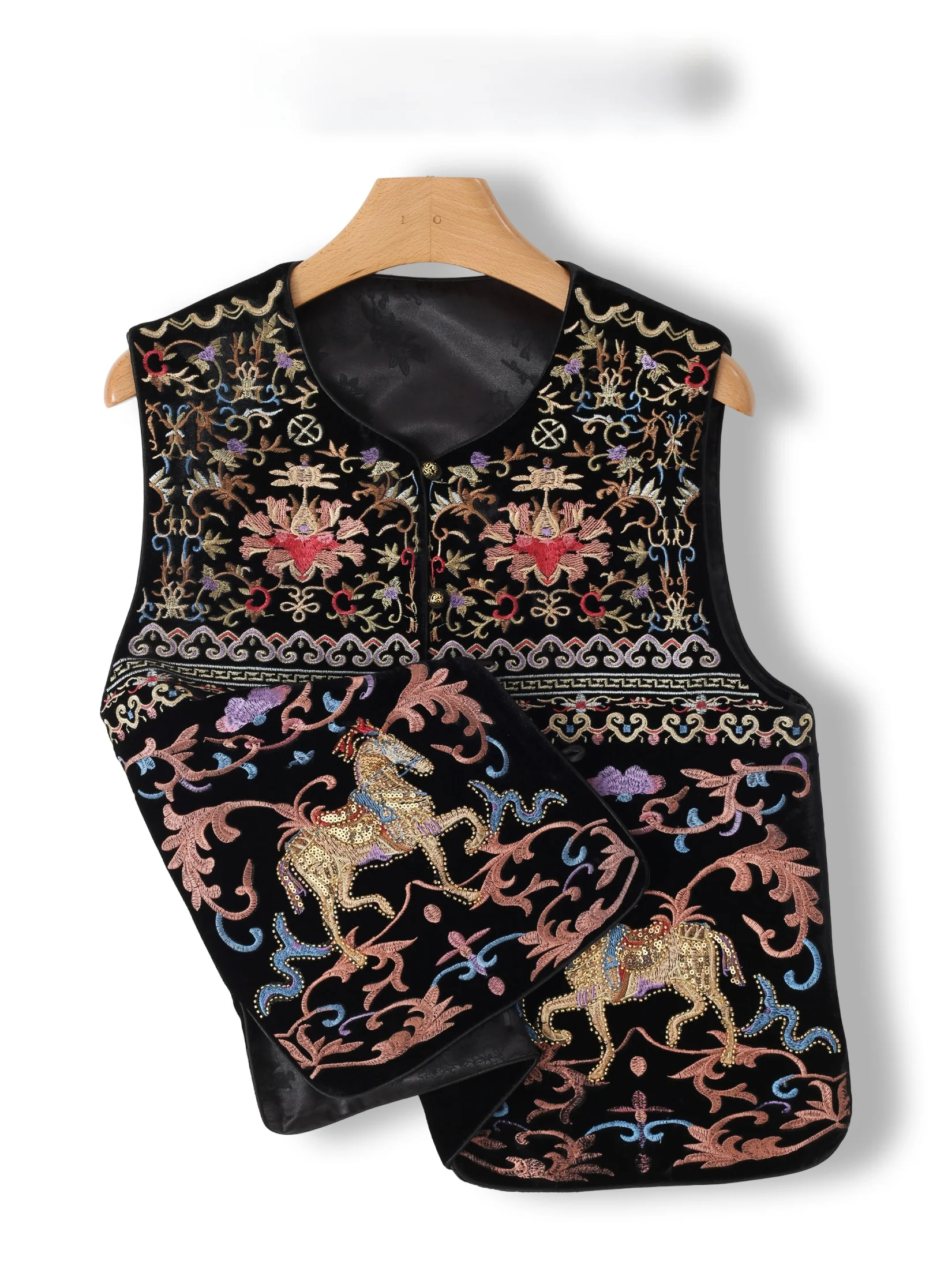 

New Chinese Style Embroidered Vest Women's Loose Versatile Shoulder Pad Slimming Top Heavy Work Embroidery Fashionable Outerwear
