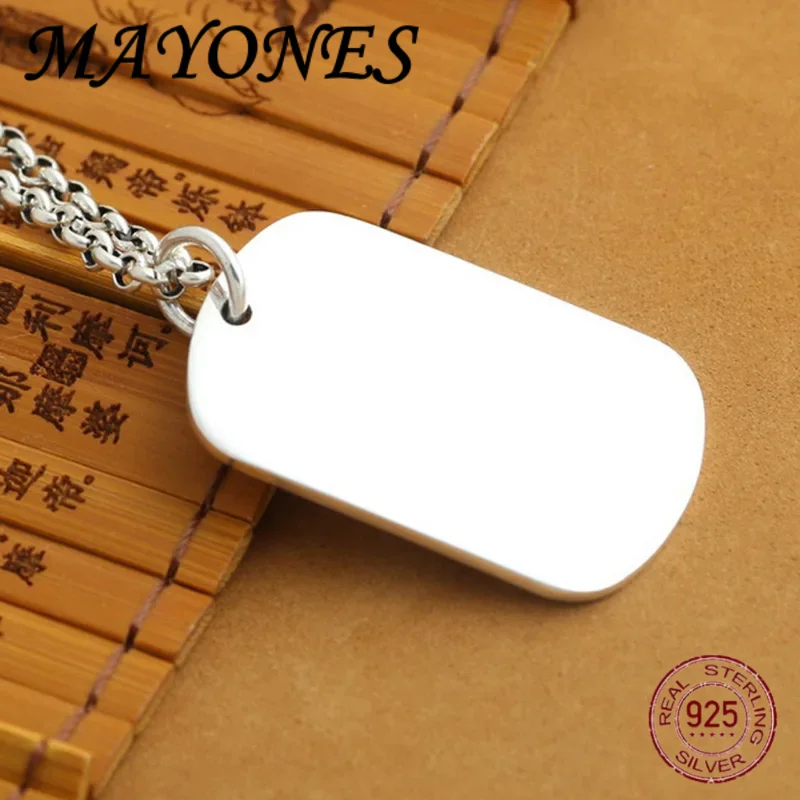 

really Soild 999 Sterling Silver Jewelry Metal Stamping Blanks Smooth Simple Pendant For Men And Women Cool Male Jewellery