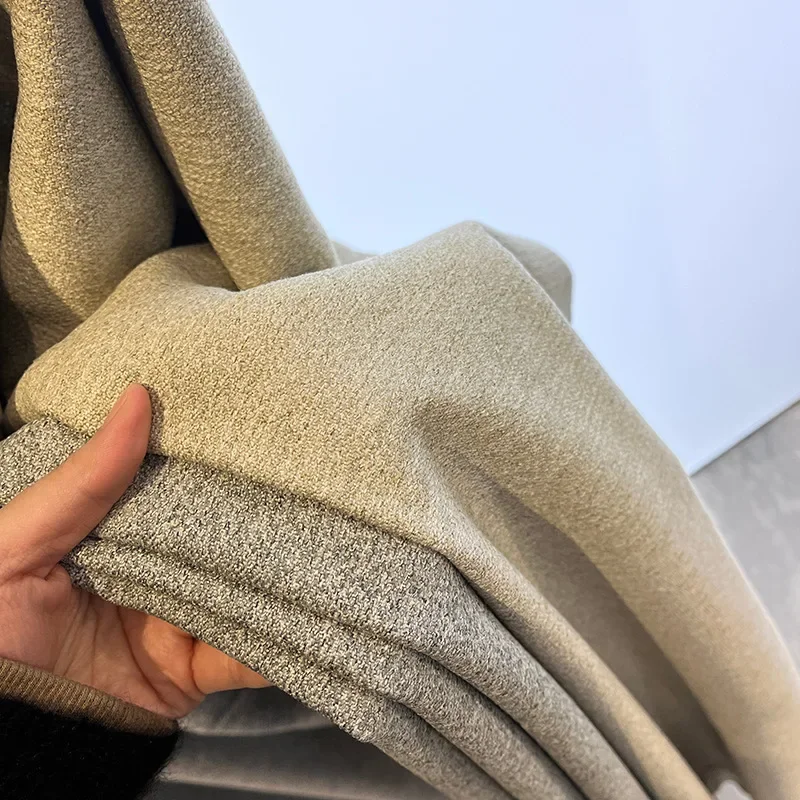 Plain Australian Cashmere Curtains for Living dining room bedroom High precision jacquard shade balcony Splicing  Light luxury