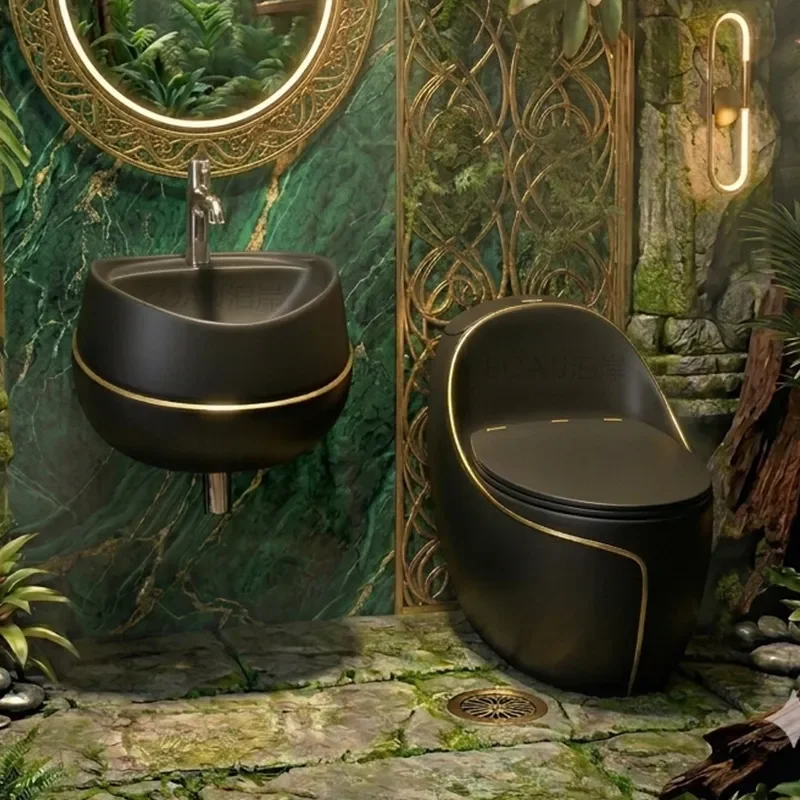 Wholesale New Household Colored Egg Toilet Light Luxury Gray Ceramic Small Apartment Siphon Toilet Chaozhou Guangdong