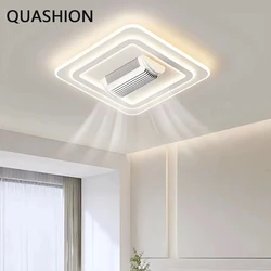QUASHION New Round Square Ceiling Fan Lights Moden Indoor Iron Material Bladeless Fan Lamps Bedroom Decor Dining Ceiling Lustres