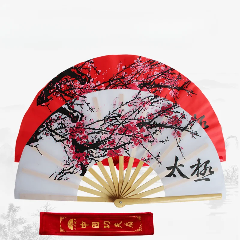 Tai Chi Kung Fu Bamboo Fan Chinese Classical Martial Arts Performance Hand Fan Handmade Antiquity Dance Show Props