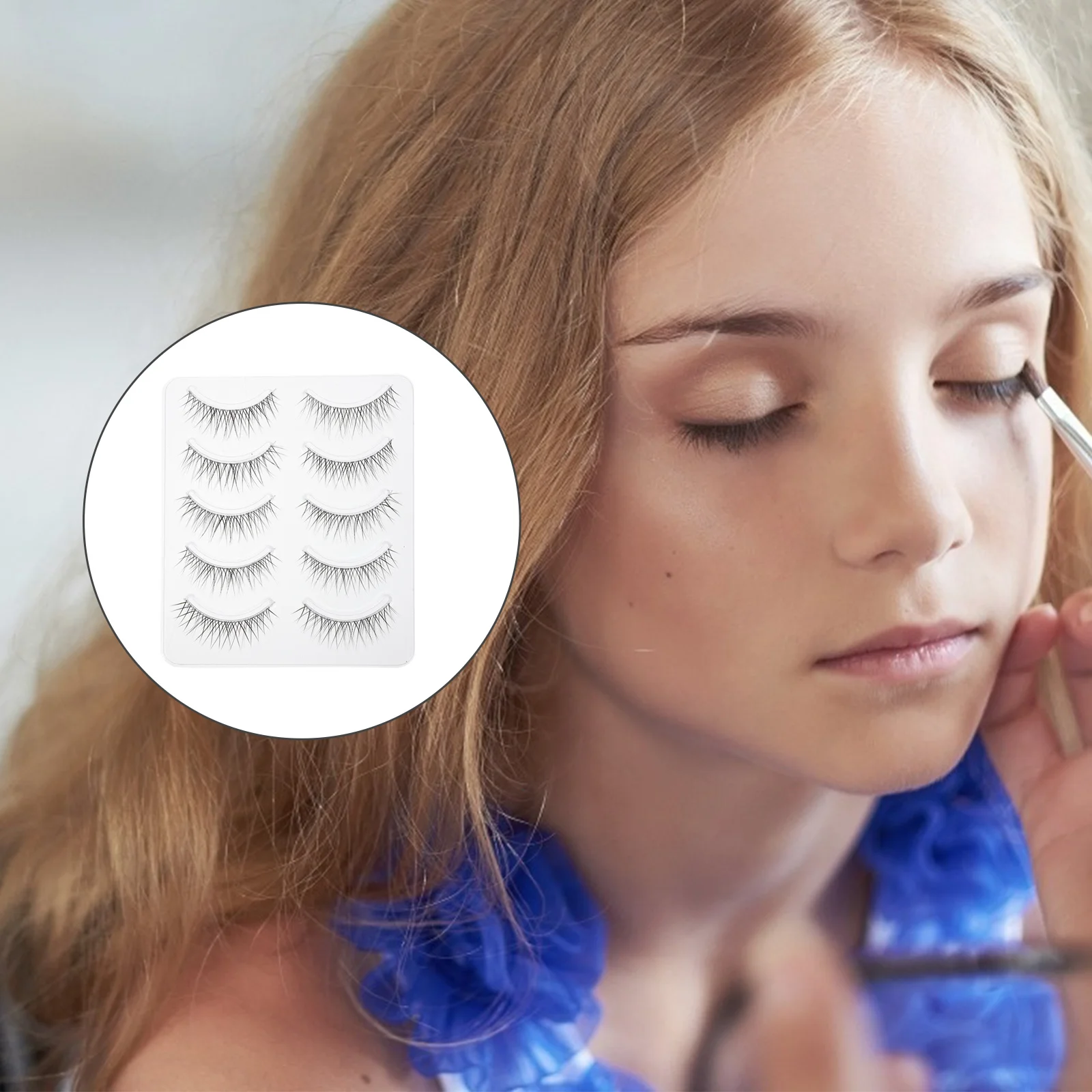 Pestañas postizas cruzadas naturales, diseño delgado 3D, pestañas de fibra sintética reutilizables para fiesta de boda, maquillaje de uso diario