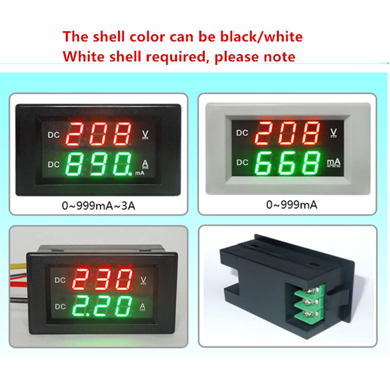 YB4835VA DC0-600V 1000V DC digital display voltage and current meter dual display digital 1KV high voltage meter head