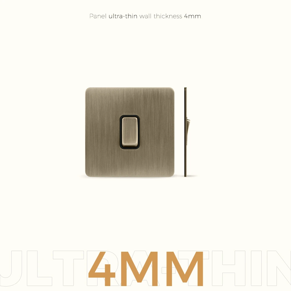 Avoir Brushed Bronze Push Button 2 Way Vintage Wall Outlet USB Type C Dimmer Switches EU FR For House Cat6 Wall Panels 86 Type - view 3