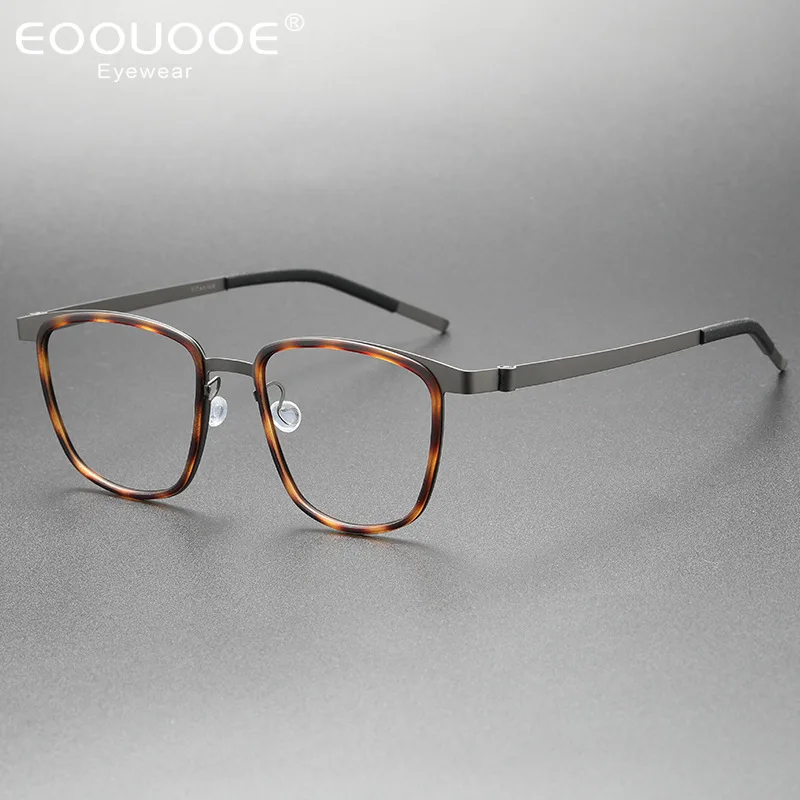 

Ultra Light Pure Titanium Eyewear Men's Small Glasses Retro Fashion Polygon Luxury Optical Prescription Eyeglasses Frame 9717