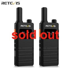 Retevis B63S 워키토키, LCD 스크린, 휴대용 초박형 워키토키 PMR/FRS, 라이센스 없는 양방향 라디오, C 타입 충전