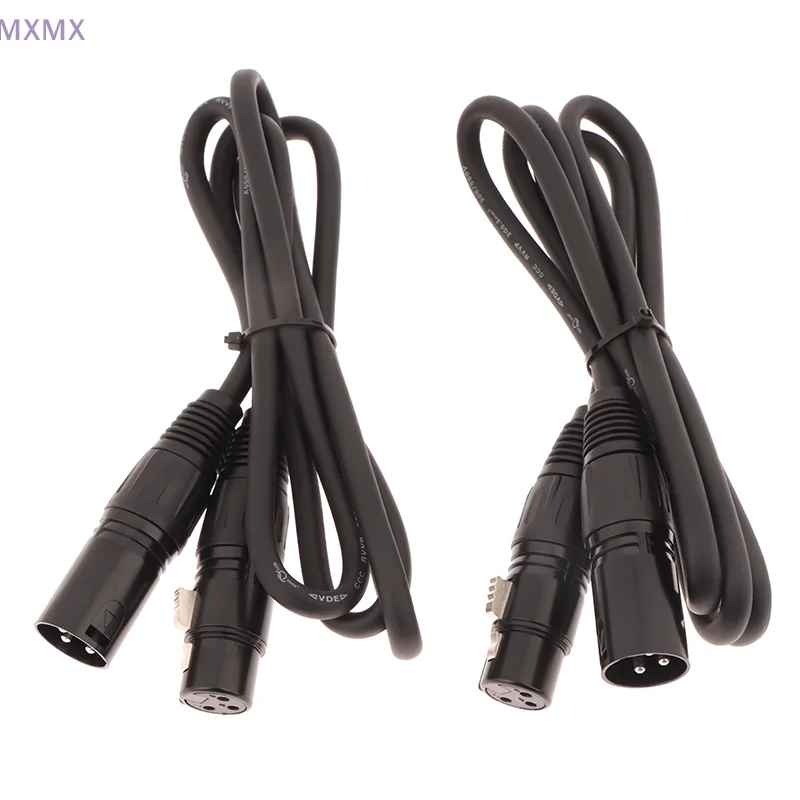 2Pcs DMX 1M Cable 3Pin XLR Stage Light 512 Signals Transfer Line Isolate Signal Interference Connection Lines For DJ Audio