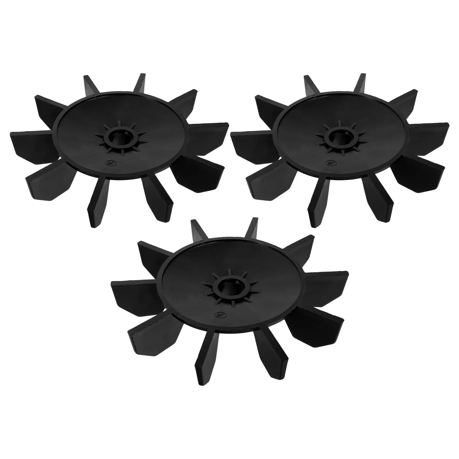 3Pcs Direct Compressor Fan Blade Black Small Piston Motor Cooling Replacement Spare Parts Assembly