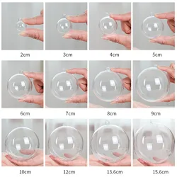 1-20pcs Clear Plastic Hollow Ball Dia 10-200mm Transparent Ball for DIY Handmade Decorating Game Console Art Pieces