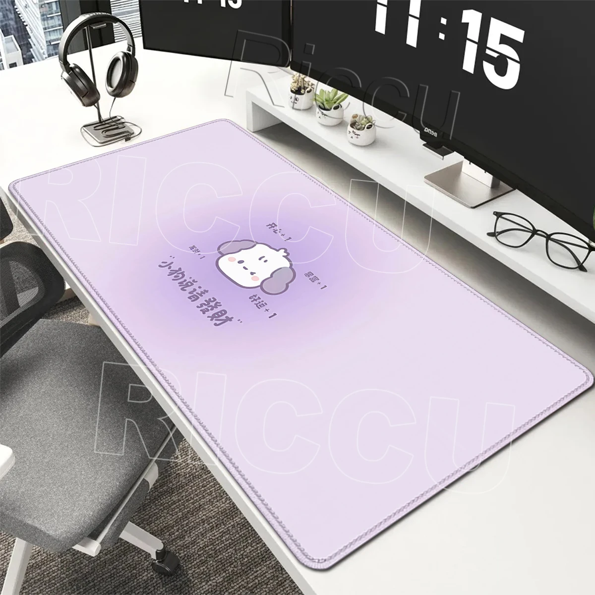 Y2k Gradient Dog Puppy Bunny Mouse Pad Office Accessories Desk Mat Anti-Slip Desk Blotter Pad Stitched Edge Protection Desk Pads