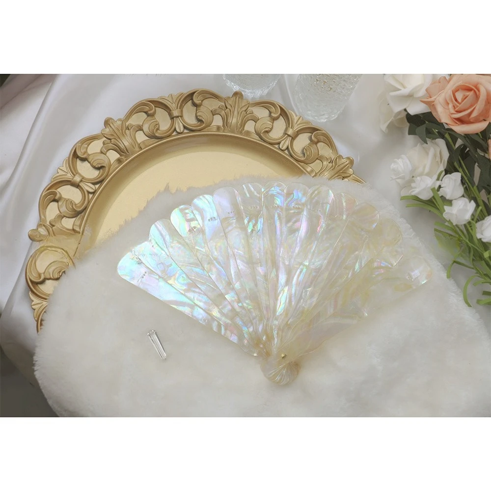 Hand-spliced nut fritillary glue fan can fan shell fan wedding robe shooting props