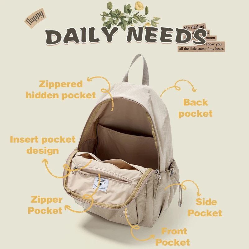 Epol حقائب ظهر كبيرة للنساء نايلون مقاوم للماء حقيبة المدرسة للشباب في سن المراهقة الاتجاه 2025 حقائب نسائية عصرية غير رسمية جديدة 3059-13