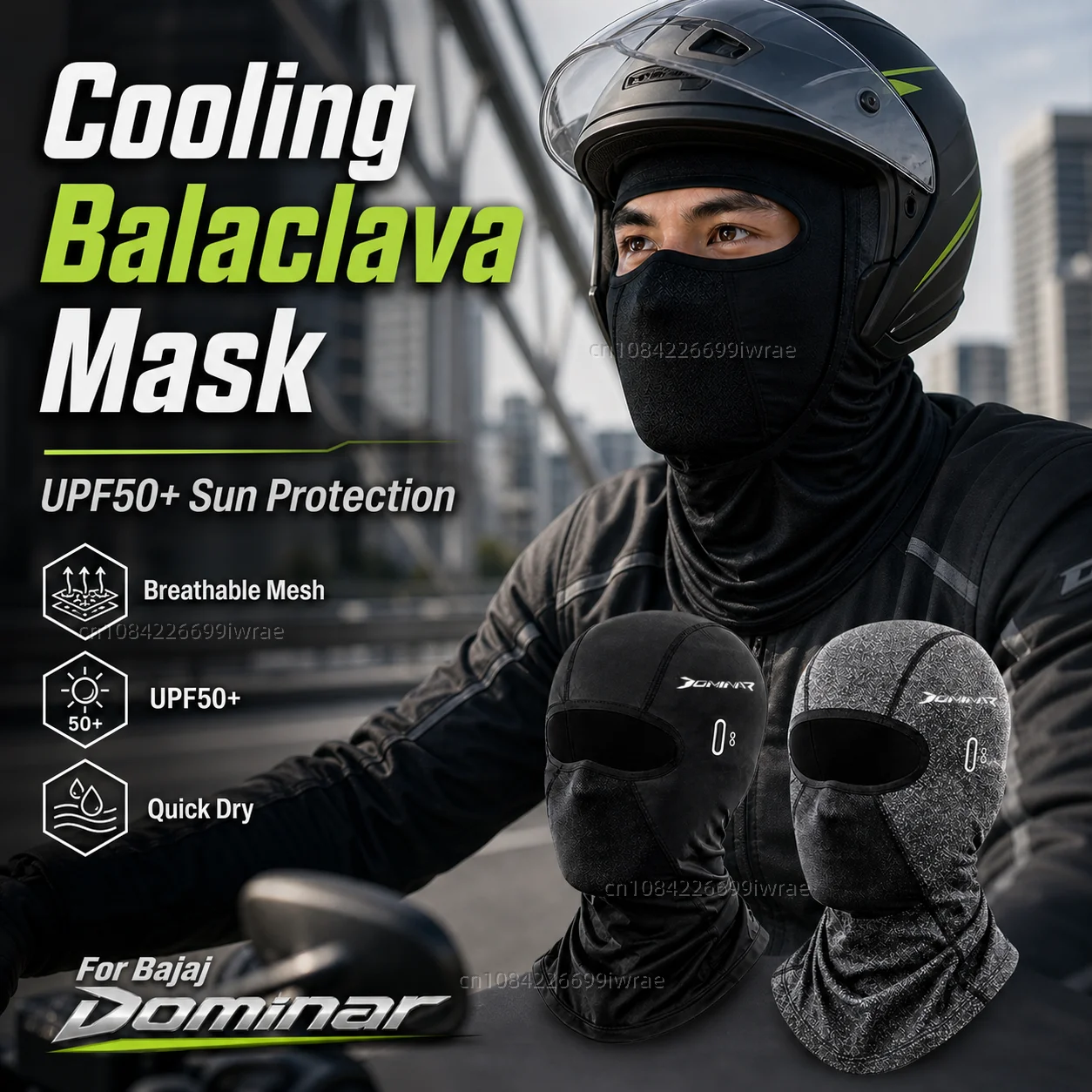 Cooling Motorcycle Balaclava Mask UPF50+ UV Protection Breathable Face Cover Summer For Bajaj Dominar 250 400 Dominar400