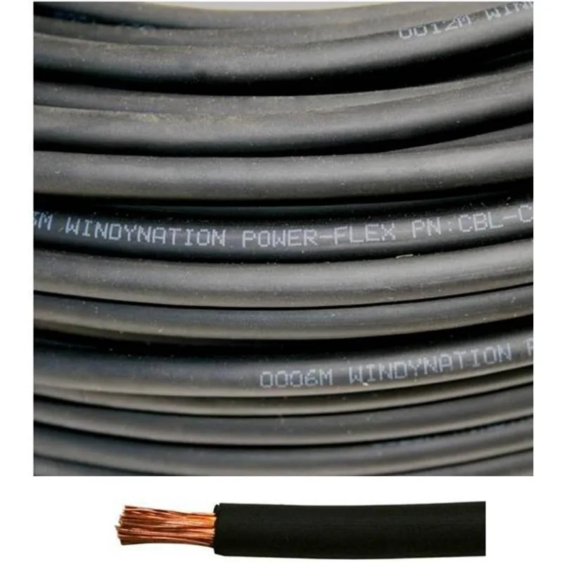 1/0 Gauge 1/0 AWG 120 Feet Black Welding Battery Pure Copper Flexible Cable Wire - Car, Inverter, RV, Solar