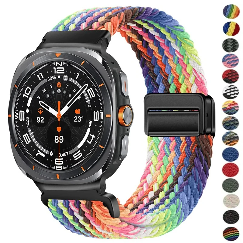 ห่วงถักไนลอนสําหรับ Samsung Galaxy นาฬิกา Ultra 2025 47 มม.สร้อยข้อมือกีฬาแม่เหล็ก Correa สําหรับ Galaxy นาฬิกา Ultra Band