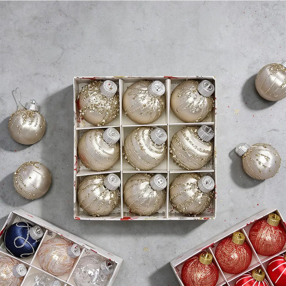 Luxury Silk Thread Christmas Hanging Ball Eight Centimeter Pearl Decorated Ornament For Festive Tree Home Decor