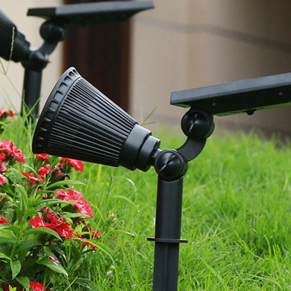 

2Pcs Solar Lawn Spotlights 4 Waterproof Ground Plug Landscape Lights for Garden Patio Pathway Outdoor Solar Spotlights