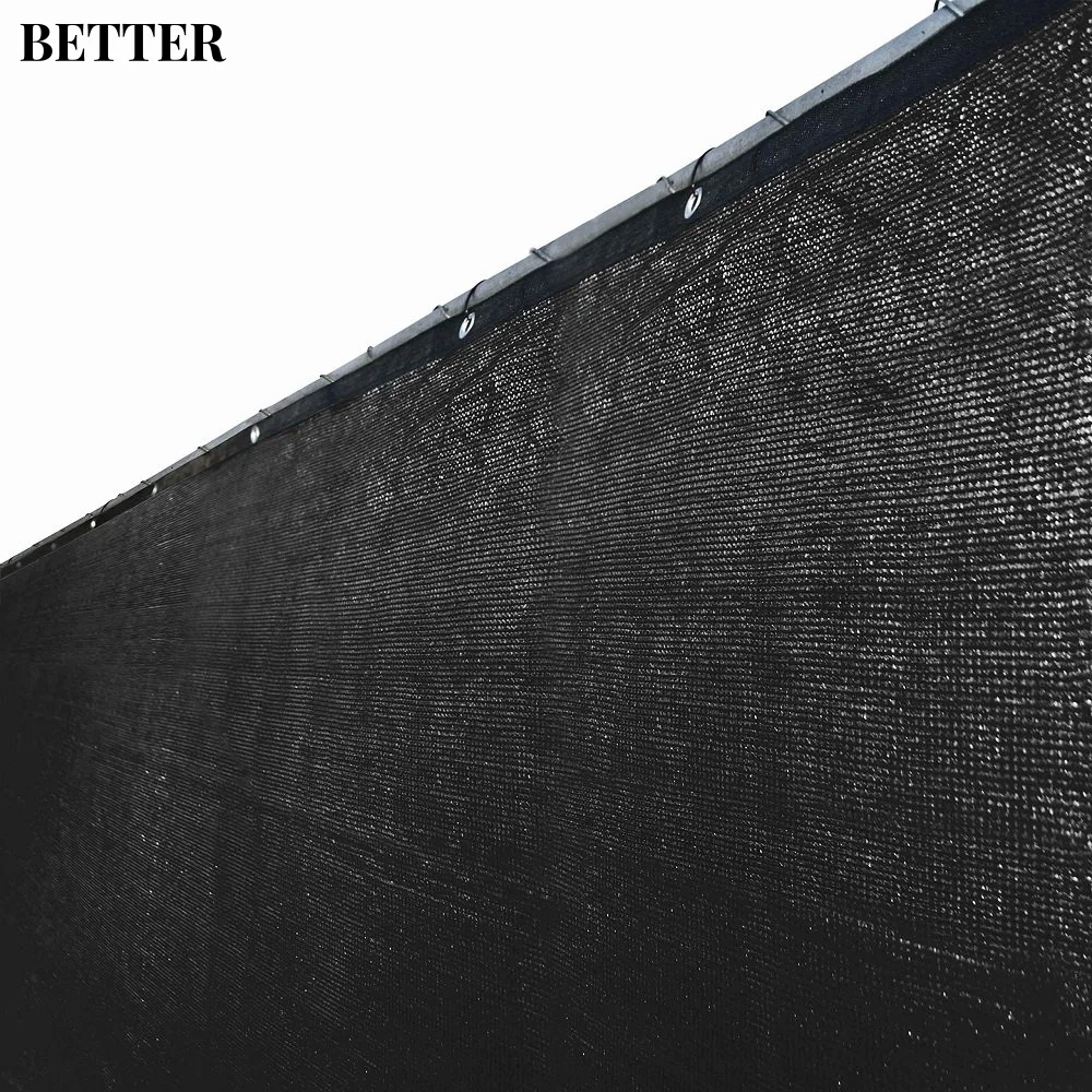 سياج شاشة الخصوصية في الهواء الطلق في الفناء الخلفي سياج الزجاج الأمامي غطاء شبكي من القماش مع الحلقات 5 × 50 قدم أسود