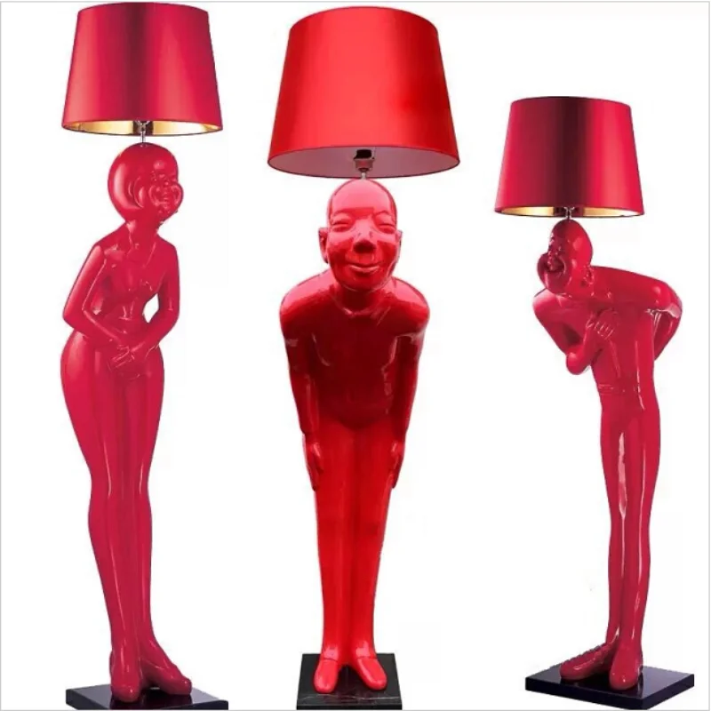 

ST-7011A old man resin welcome floor lamps standing red man floor lamp. Figurines & Miniatures