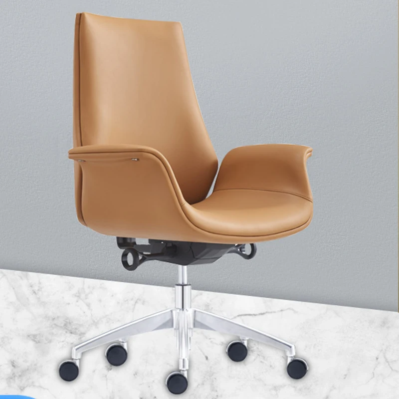 Raise Luxury Office Chairs Comfy Handle Home Rotating Backrest Holder Rolling Floor Chairs Neckrest Sandalye Desk Furniture