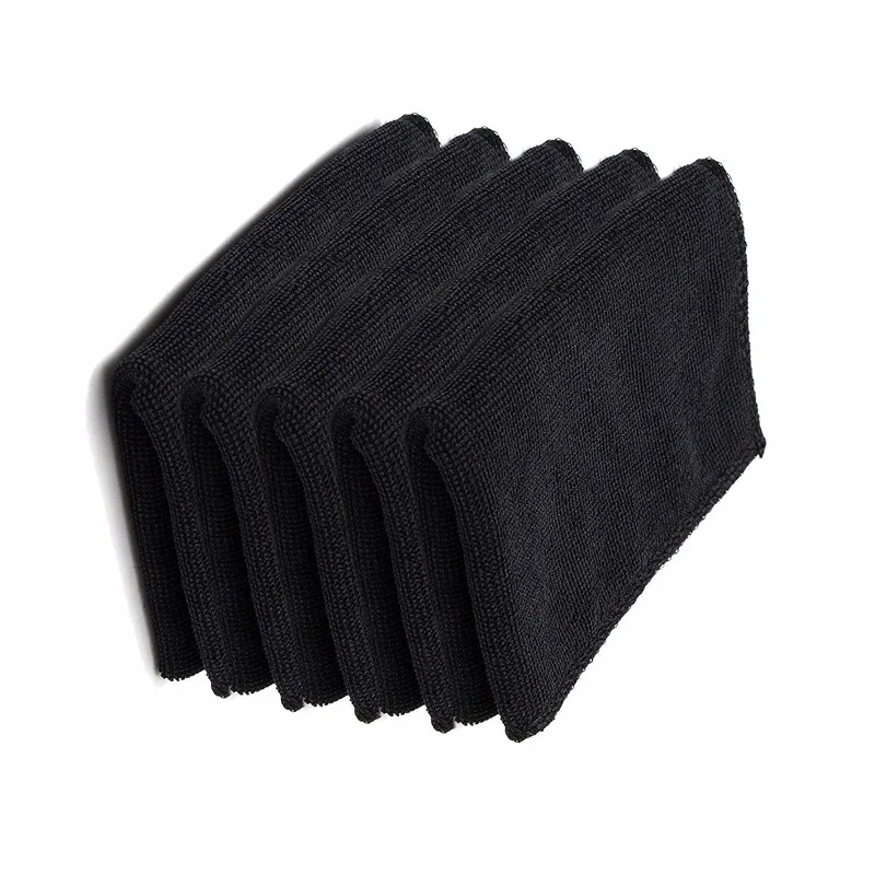 Toallas de lavado para el cuidado del coche, esponjas de microfibras, limpieza de detalles de coche, paños suaves, ventana del hogar, color negro,