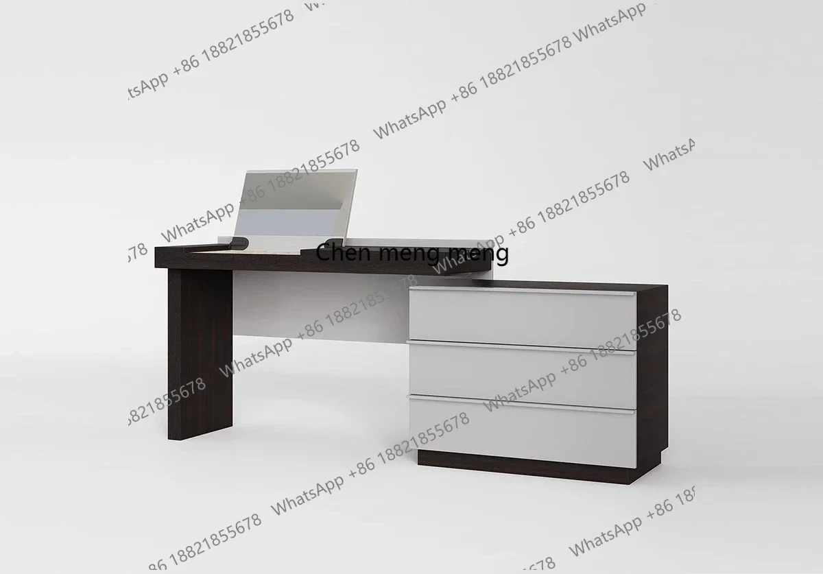 

CC182Italian minimalist flip mirror makeup table retractable solid wood dresser integrated high-end sense
