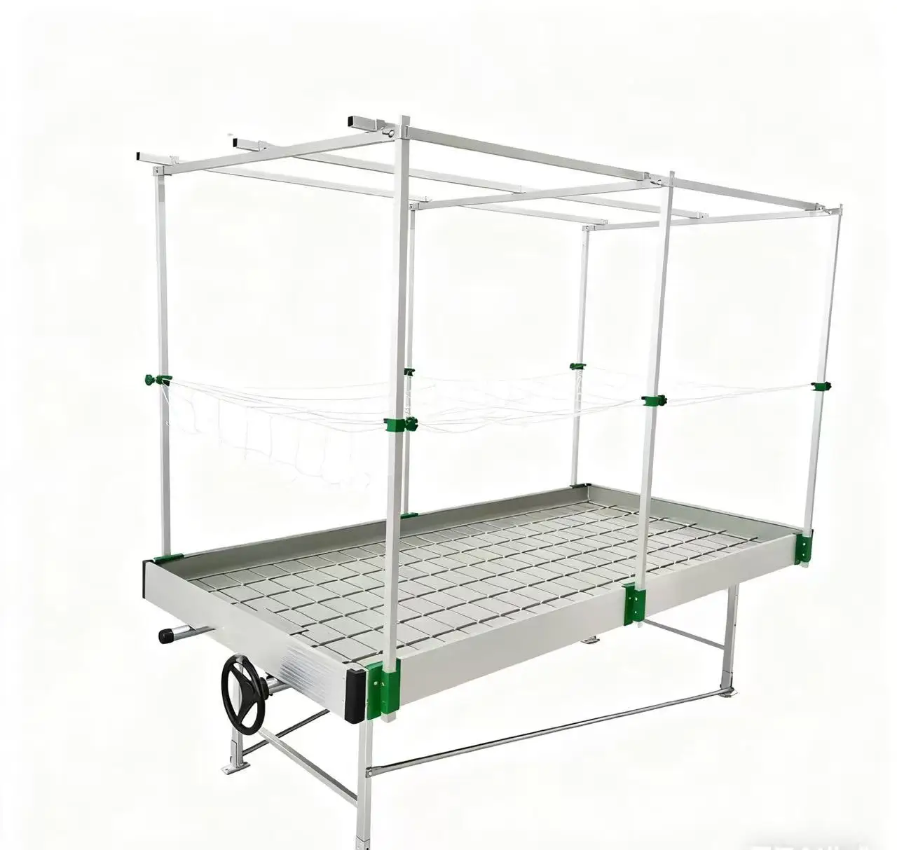 Agriculture Vegetable Greenhouse Planting Ebb&Flow Tray Seedbed 4x8 Growing Rolling Bench Table With Drain/Seeding Nursery Bed