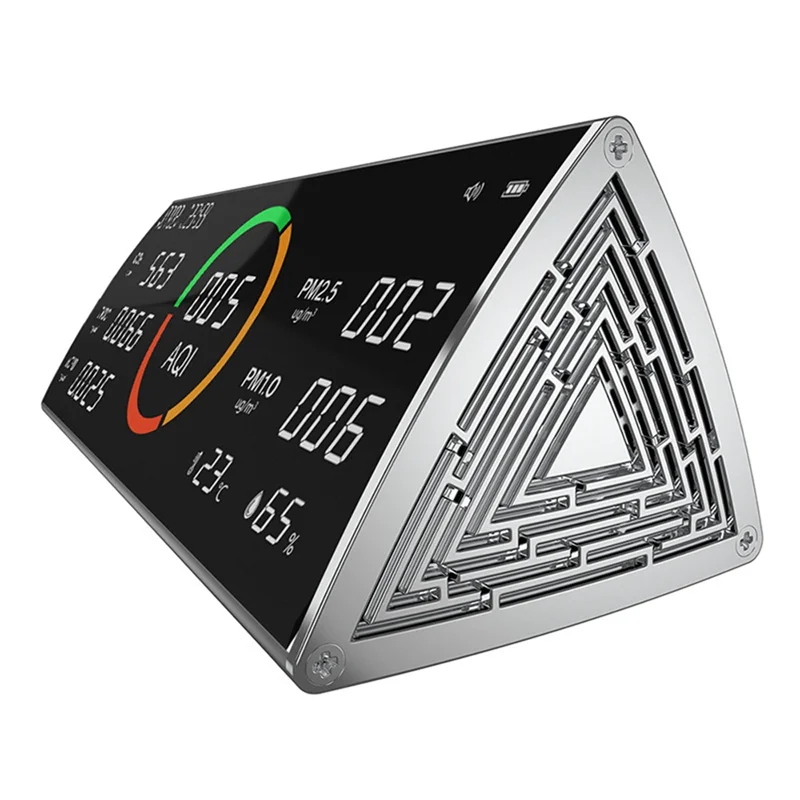 ABGN Air Quality Monitor,Testing Carbon Dioxide Detector,Indoor CO2,TVOC,PM2.5,PM1.0,Temperature,Humidity&Time Display
